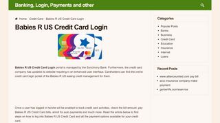
                            6. Babies R US Credit Card Login - Banking, Login, …