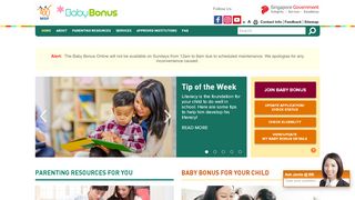 
                            9. Baby Bonus - Parent Portal Homepage