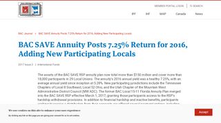 
                            8. BAC SAVE Annuity Posts 7.25% Return for 2016, Adding New ...