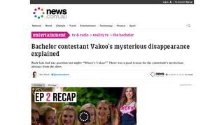 
                            4. Bachelor contestant Vakoo’s mysterious ... - news.com.au