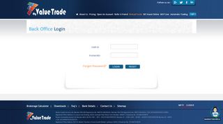 
                            7. Back Office Login - MyValueTrade