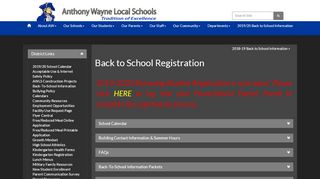 
                            2. Back-To-School Information - Anthony Wayne Local Schools