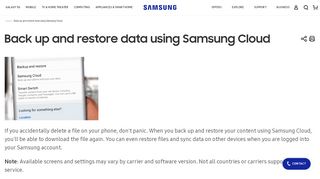 
                            8. Back up and restore data using Samsung Cloud