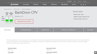 
                            9. BackDoor-CPV - Malware - McAfee Labs Threat Center