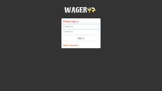 
                            8. backend.wager47.com - SportsBook Login