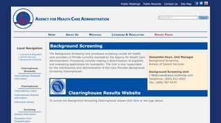 
                            2. Background Screening Unit - AHCA:Central Services ...