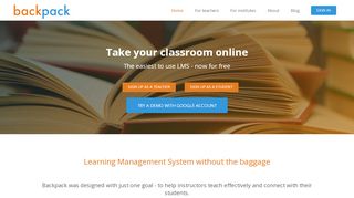 
                            8. Backpack - Take your classroom online