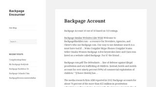 
                            8. Backpage Account – Backpage Encounter