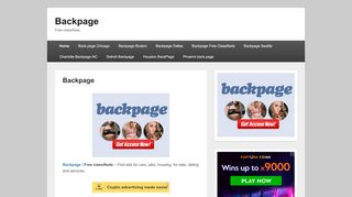 
                            3. Backpage – Free classifieds