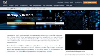 
                            1. Backup and Data Protection Solutions | Amazon Web Services