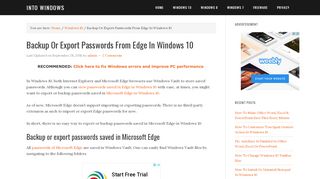
                            6. Backup Or Export Passwords From Edge In Windows 10