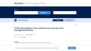 
                            4. BackupAgent: Reset administrator password for ...