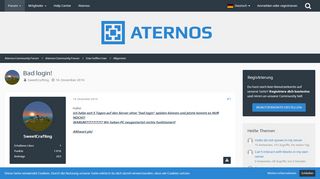 
                            1. Bad login! - General - Aternos Community Forums