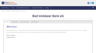 
                            6. Bad Waldseer Bank eG (Germany) - Bank Profile