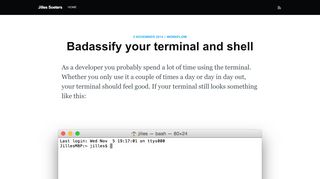 
                            7. Badassify your terminal and shell - Jilles Soeters