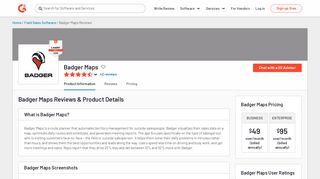 
                            6. Badger Maps Reviews 2019: Details, Pricing, & Features | G2