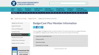 
                            5. BadgerCare Plus Member Information - …