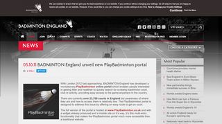 
                            9. BADMINTON England unveil new PlayBadminton portal ...
