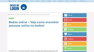 
                            6. Badoo online - Veja como encontrar pessoas online no badoo!