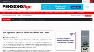 
                            9. BAE Systems’ pension deficit increases by £1.6bn ...