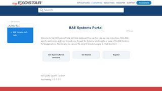 
                            1. BAE Systems Portal - MyExostar