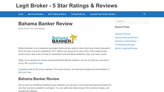 
                            11. Bahama Banker Review ⋆ Legit Broker - 5 Star Ratings & Reviews