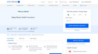 
                            6. Bajaj Allianz Health Insurance | Renewal, Reviews, MediClaim