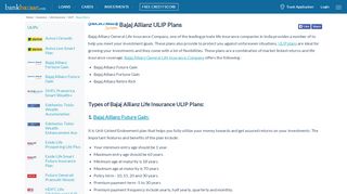 
                            9. Bajaj Allianz ULIP Plans - Features & Benefits - BankBazaar