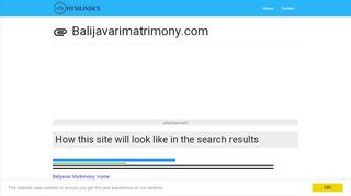 
                            6. balijavarimatrimony.com - Balijavari Matrimony: Home