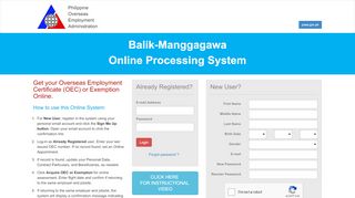 
                            4. Balik-Manggagawa Online Processing System: POEA