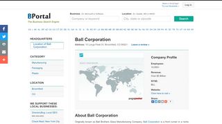 
                            7. Ball Corporation – Broomfield, CO – Company Profile - bPortal.com