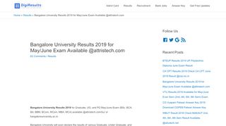 
                            5. Bangalore University Results 2019 for May/June Exam ...