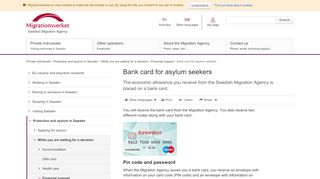 
                            4. Bank card for asylum seekers - Swedish Migration Agency