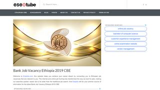 
                            7. Bank Job Vacancy Ethiopia 2019 CBE - Apply Now - Esetube.com
