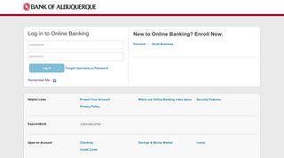 
                            3. Bank of Albuquerque - Online Banking