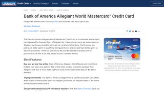 
                            6. Bank of America Allegiant World Mastercard - Credit card