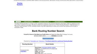 
                            8. Bank Routing Number for ARTESIA CREDIT UNION in New Mexico ...