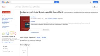 
                            9. Bankenverzeichnis der Bundesrepublik Deutschland: ...