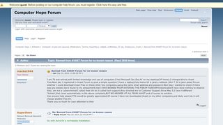 
                            5. Banned from AVAST Forum for no known reason