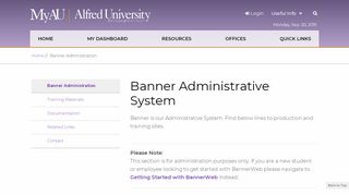 
                            1. Banner Administrative System | My Alfred University