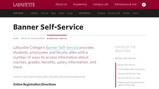 
                            7. Banner Self-Service · Office of the Registrar · Lafayette College