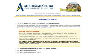 
                            6. Bannerweb | Bill Processing - Alfred State