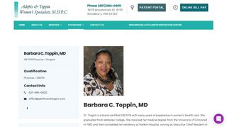 
                            5. Barbara C. Toppin, MD - Adefris & Toppin Women's Specialists, MDPC