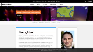 
                            9. Barry John > Events: Europe 2018 | Speakers / Advertising Week