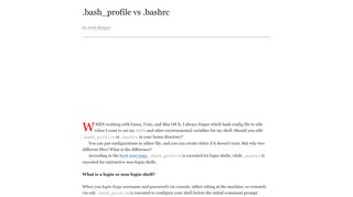 
                            7. .bash_profile vs .bashrc - Josh Staiger