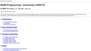 
                            7. BASH Programming - Introduction HOW-TO