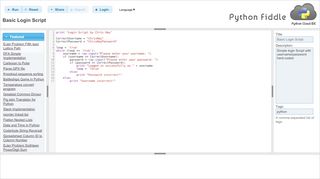 
                            8. Basic Login Script | Python Fiddle