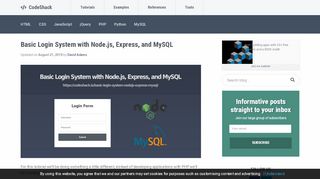 
                            2. Basic Login System with Node.js, Express, and MySQL