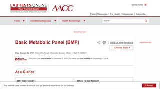 
                            9. Basic Metabolic Panel (BMP) - Lab Tests Online