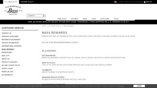 
                            7. Bass Rewards - Customer Service - G.H. Bass & Co.